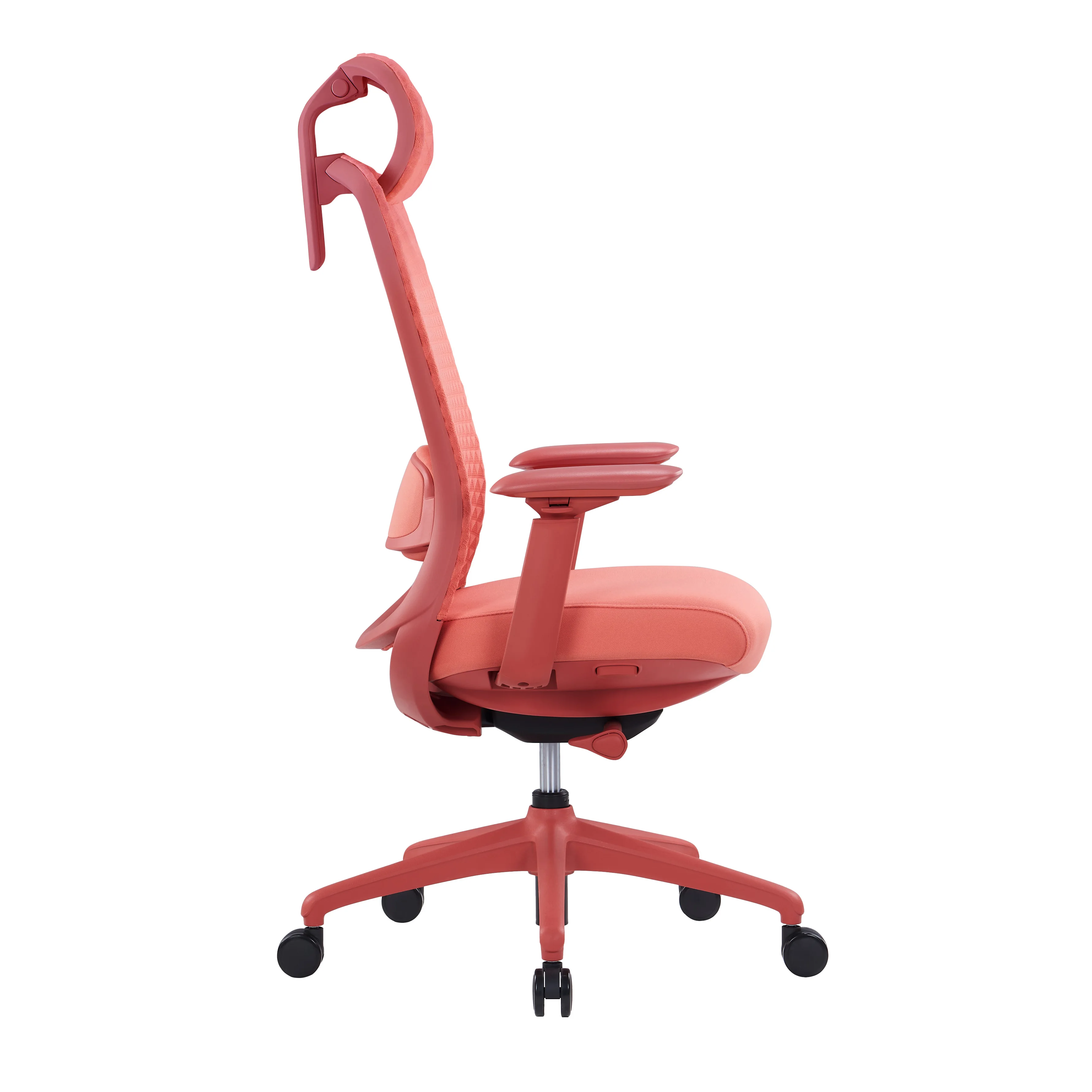 Beautiful Modern Design Ergonomic Full Red Mesh Lady Manager Revolving Office Chair With Headrest
