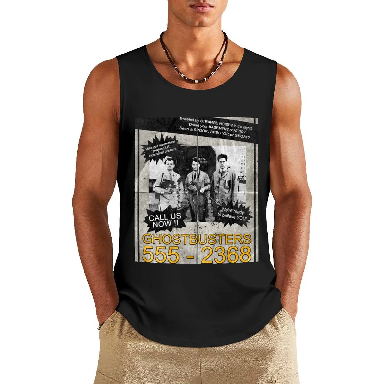 Who Ya Gonna Call? Tank Top Men's sleeveless gym shirt men fitness mens clothing