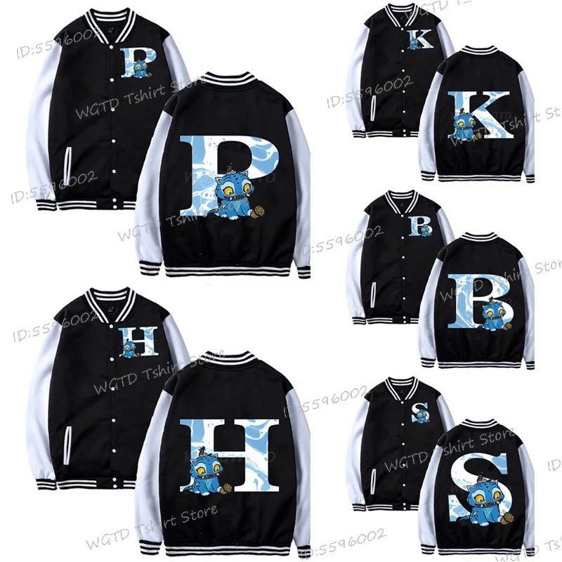 

Derpy Tiger Hot Movie Lover Clothes Child Girl Boy A-Z 26 Alphabet K-Pop Color Block Baseball Jacket 26 Initials Outerwears