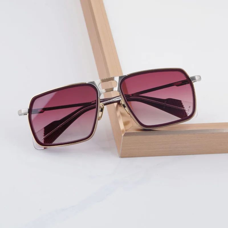 Ins Big Square Luxury UV400 Handmade in Japan  Designer Sunglasses Alloy for Men Women Outdoor Fashion Brand Classical with Case