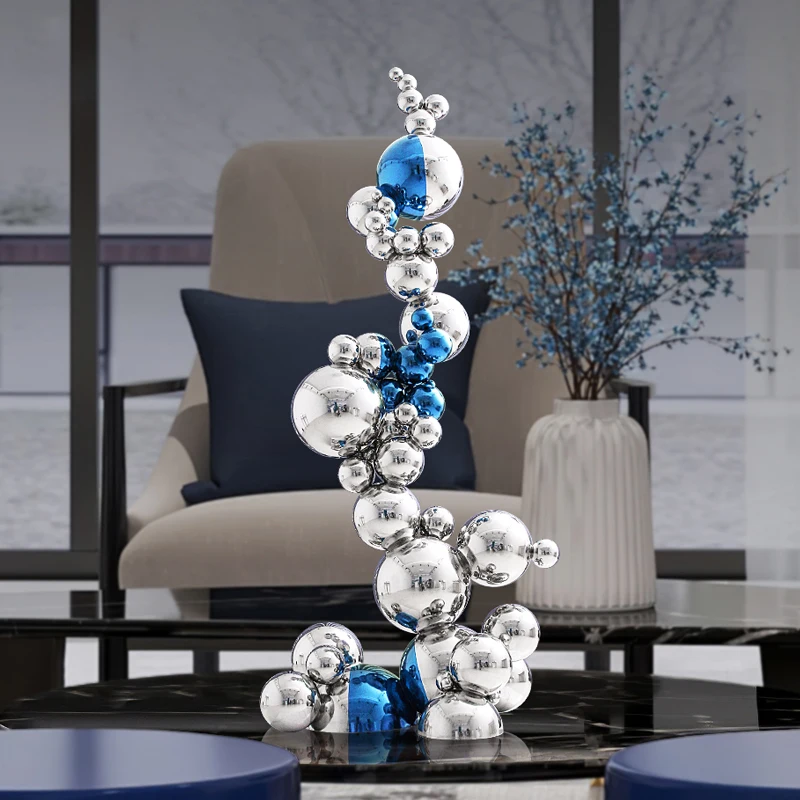 za-Luxury Interior Home Decor Friendly Stainless Steel Metal Texture Sculpture for Hotel Residential Abstract Designer's Craft%