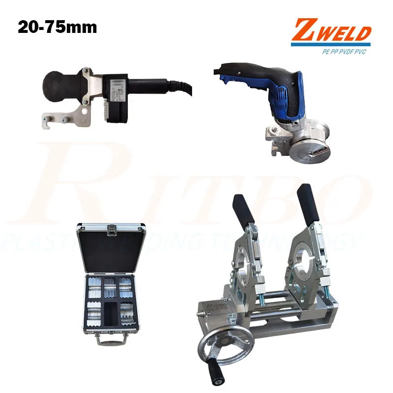 110V Clamp75(20-75 มม.) ท่อ Clamps เครื่องมือ Butt Fusion Maichine เครื่องมือแบบพกพา PE PP PVDF