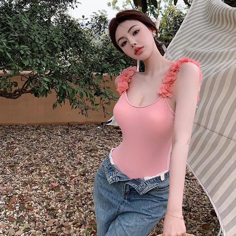 One piece swimsuit, female style, backless, high-end, soaking in hot springs, vacation girl, sweet and slimming, ins