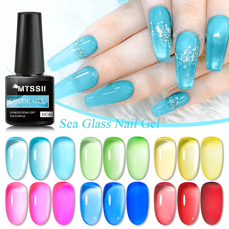 Mtssii-esmalte de uñas de Gel de gelatina, 7ML, cristal de mar translúcido, Gel de uñas semipermanente para manicura, barniz de Gel para decoración de uñas con LED UV