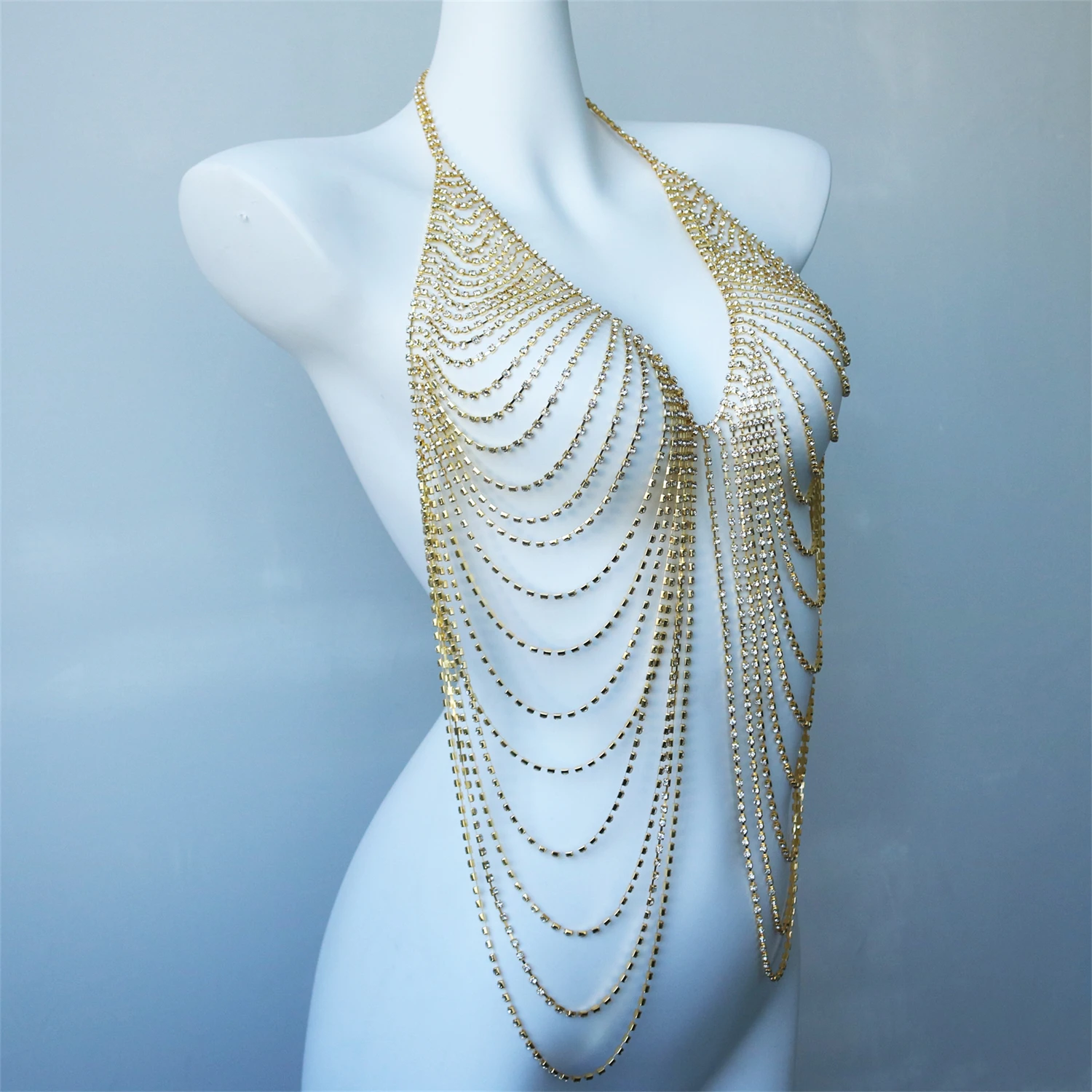 Women's Multi-Layer Chest Chain Body Jewelry (Bra-Style), Sexy Nightclub Body Chain, Stylish & Minimalist Party Upper Body Chain view 6
