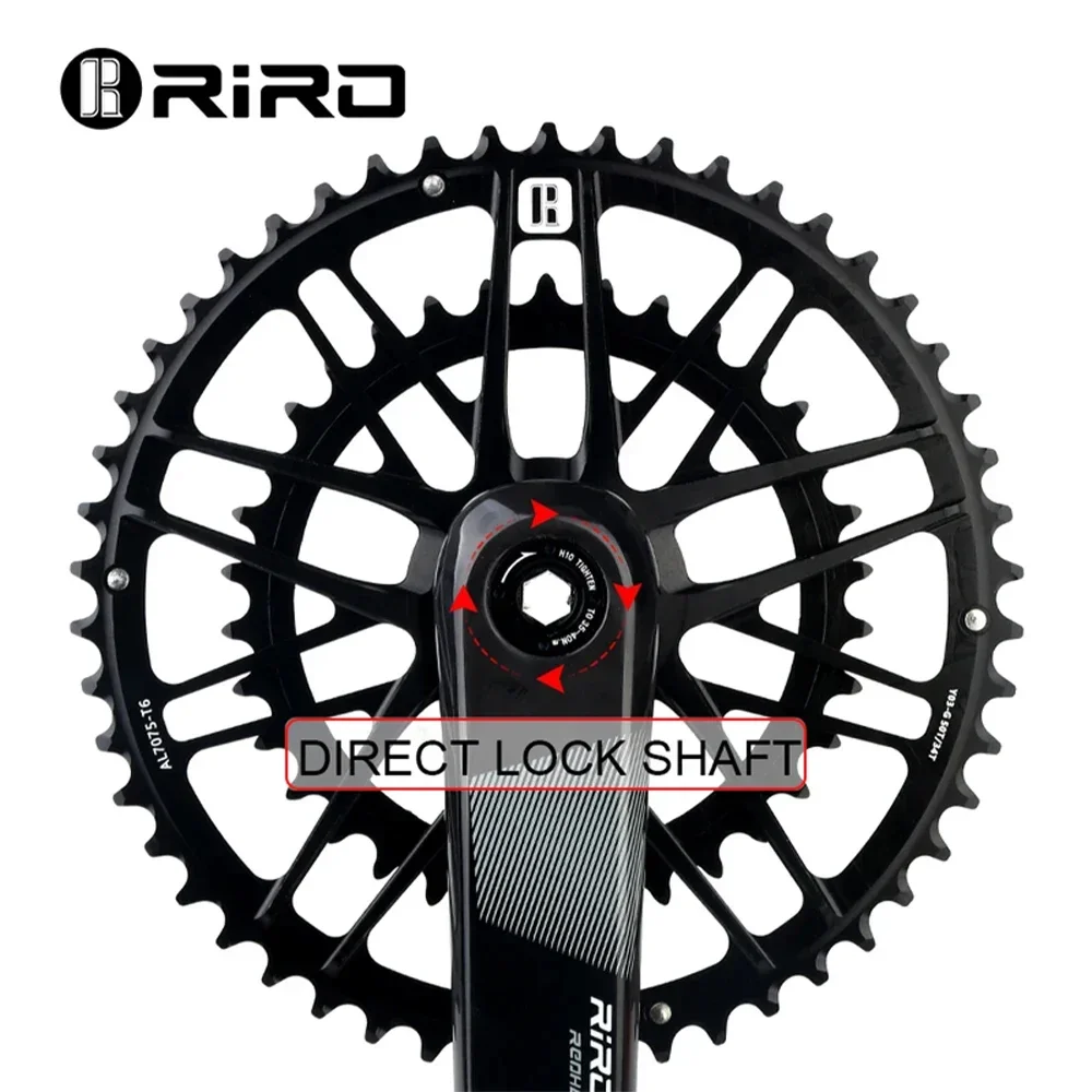 Riro Carbon Crankset Road Bike Crown Direct Mount Crank Arm 11/12 Speed 50-34/53-39T Ultralight Mtb Cranks 170mm 46T 48T 50T 52T