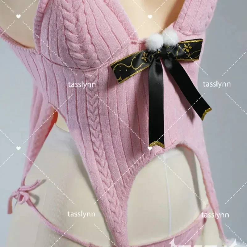 

New Anime d'Azur Lane Owari Cosplay Costume Owari Bunny Suit Dress Owari Pink Sweater Dishwash Design Anime Cosplay 2025
