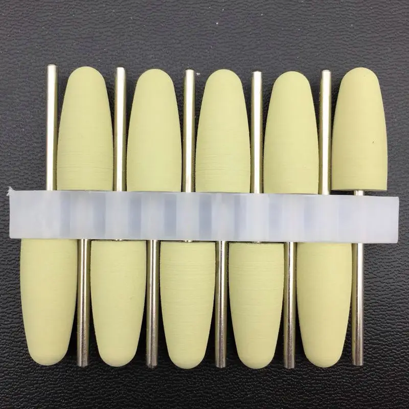 10 Stks/set 2.35Mm Rubber Siliconen Nagel Boren Grote Kop Bit Nagel Buffer Molens Voor Manicure Pedicure Cuticula Clean Tools