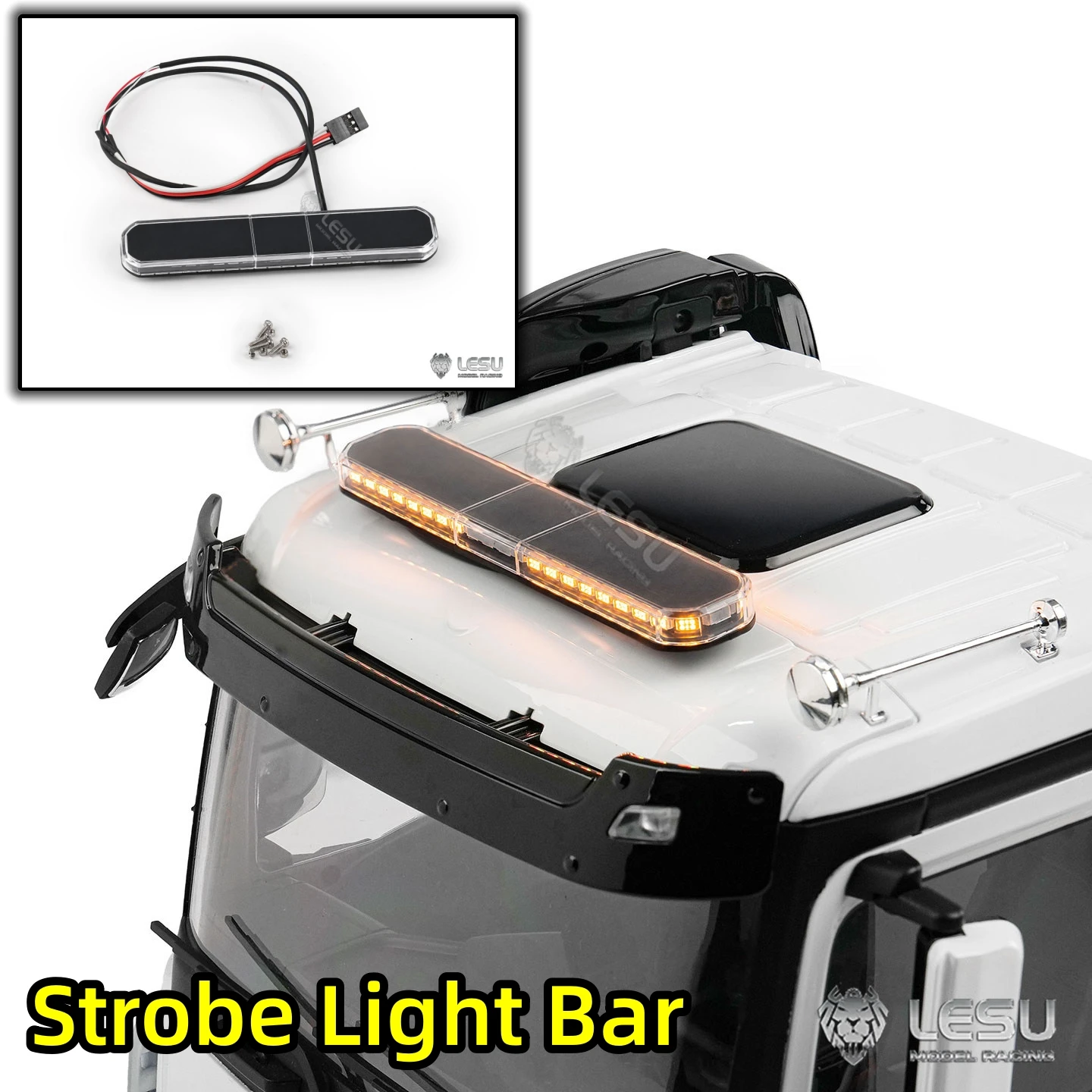 1/14 Scale Model Truck Roof Strobe Light Bar Multi Color Mode for Tamiya Construction Vehicle RC Dump Truck Trailer LESU S-1324