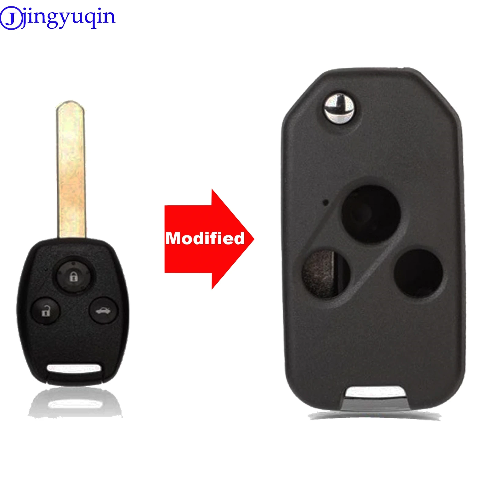 Jingyuqin Blade 3 + 1 2 + 1 2/3 botones cubierta de carcasa de llave remota plegable para Honda Odyssey Rigeline Accord CRV Civic