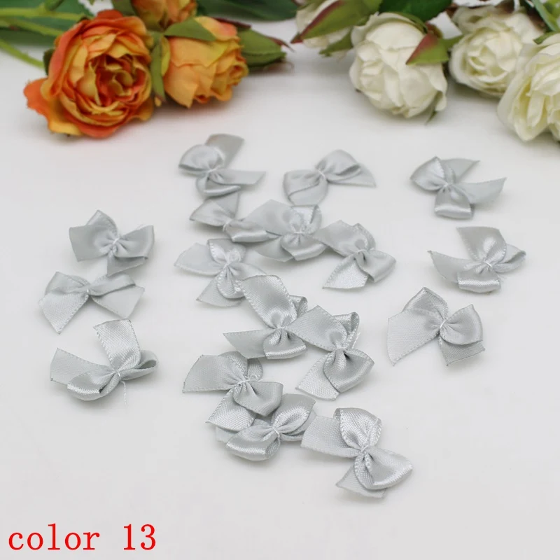 50-100 Stück/Packung 2*2,5 cm kleine Dacron Band Bogen Blume Handwerk Dekoration Handarbeit DIY Party Dekoration farbige Band Schleifen – Detail 21