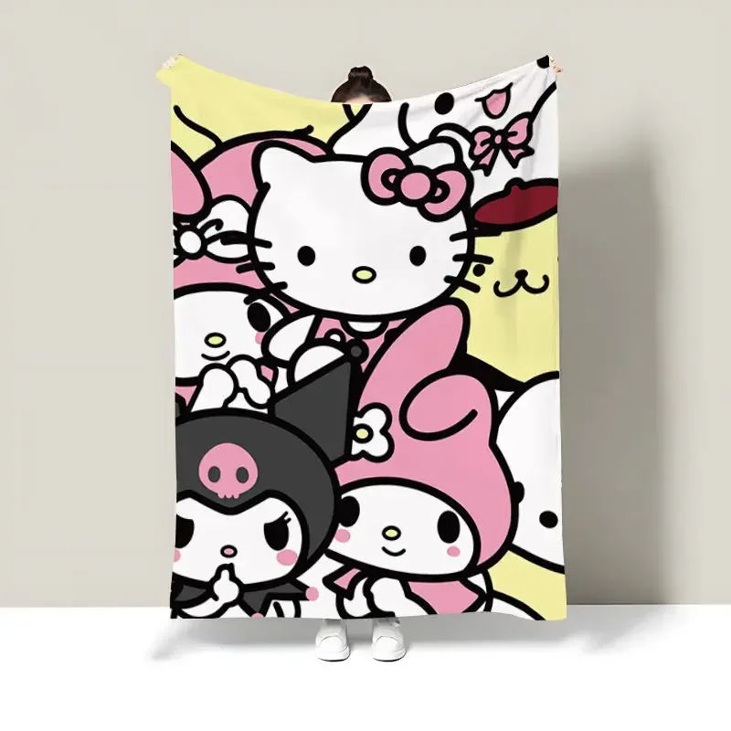 Sanrio Hello Kitty My melody kuromi cinnamoroll Creative Animation Peripheral Air-conditioning Blanket Cartoon Cute Nap Blanket