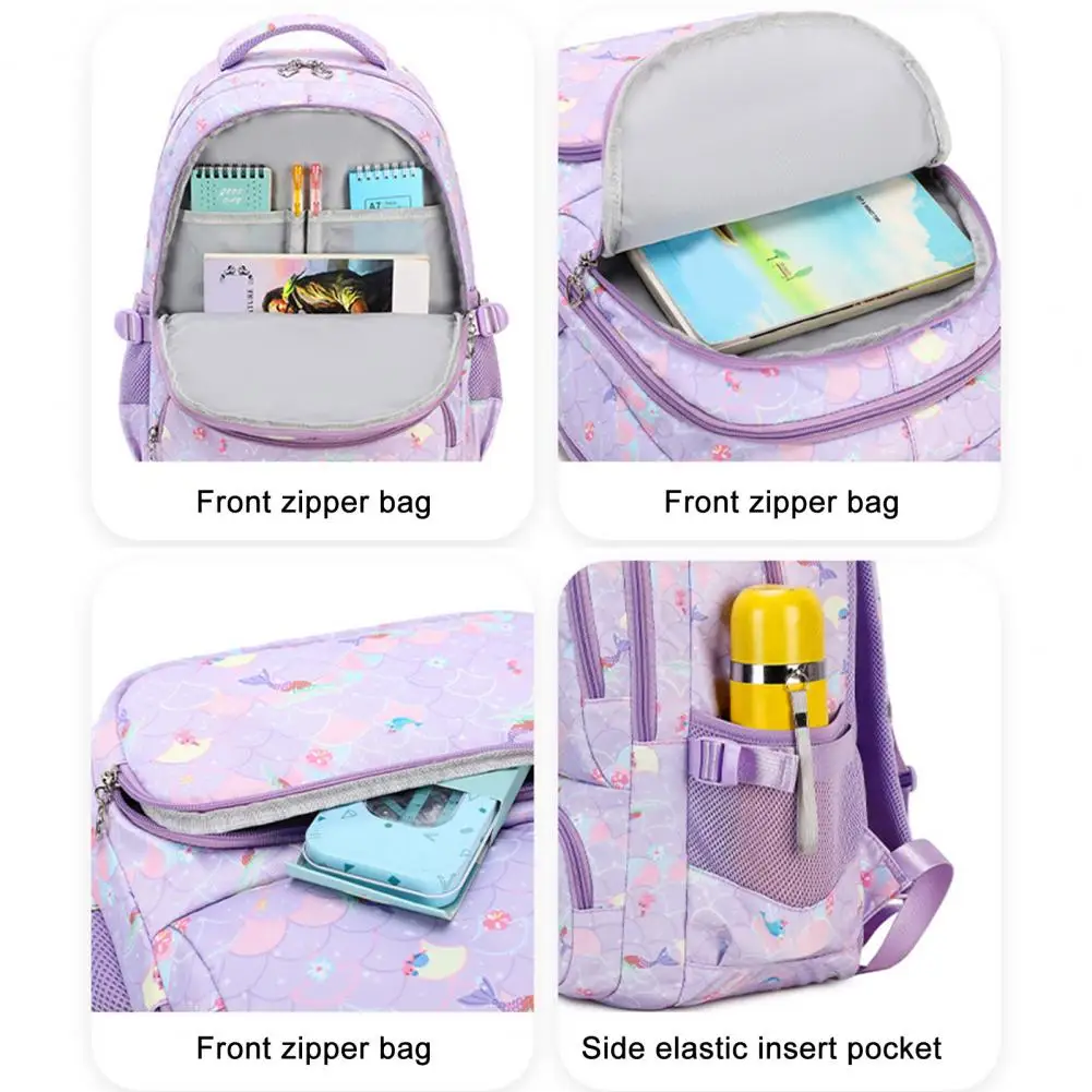 

Insulated Lunch Bag for Travel Mermaid Print School Bag Set with Insulated Lunch Box Pencil Bags Capacity Backpack for Teens