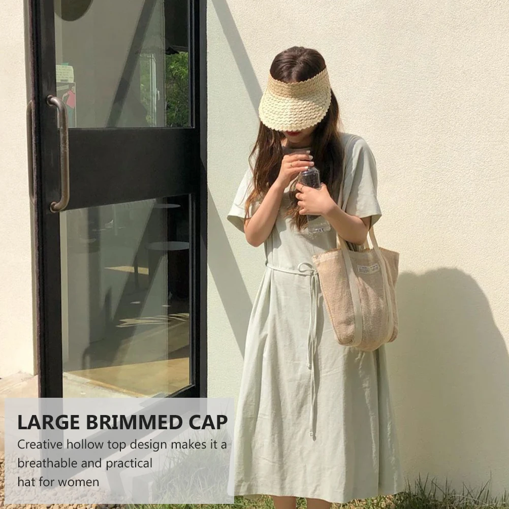 

Fashion Hollow Design Lightweight Wide Brim Sun Hat for Women Beach Travel Sun Cap Outdoor Vacation Headwear