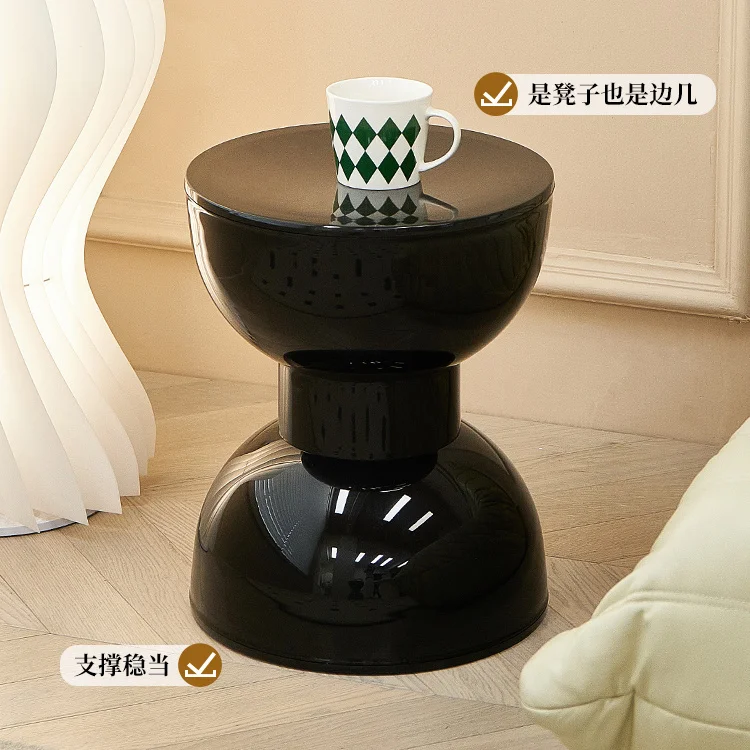 Nordic Creative Shoe Changing Stool Thickened Household Cream Dining Stool Living Room Coffee Table Stool Plastic Round Stools