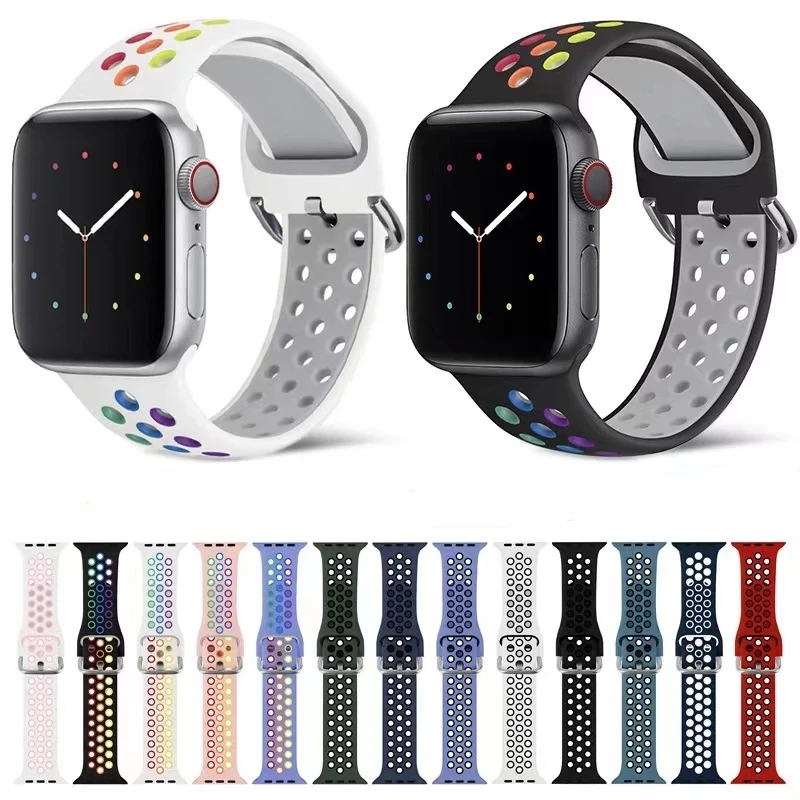 3PCS Silicone Strap For Apple Watch band 44mm 40mm 49mm 45mm 41mm 42mm 46mm sport bracelet iWatch Series 8 SE 7 6 3 9 10 Ultra 2