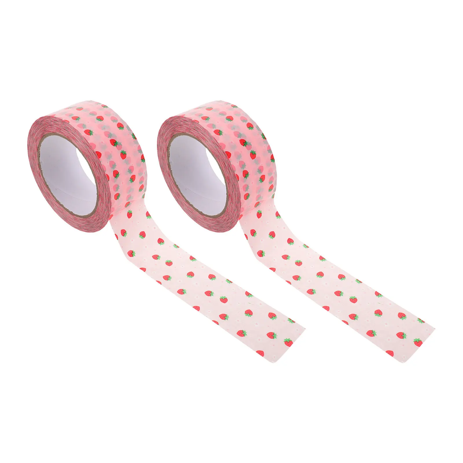 2Pcs Strawberry Printed Packing Tape Cute Patterned Carton Sealing Tape for Boxes Gift Wrapping Parcel Packaging 109 Yards