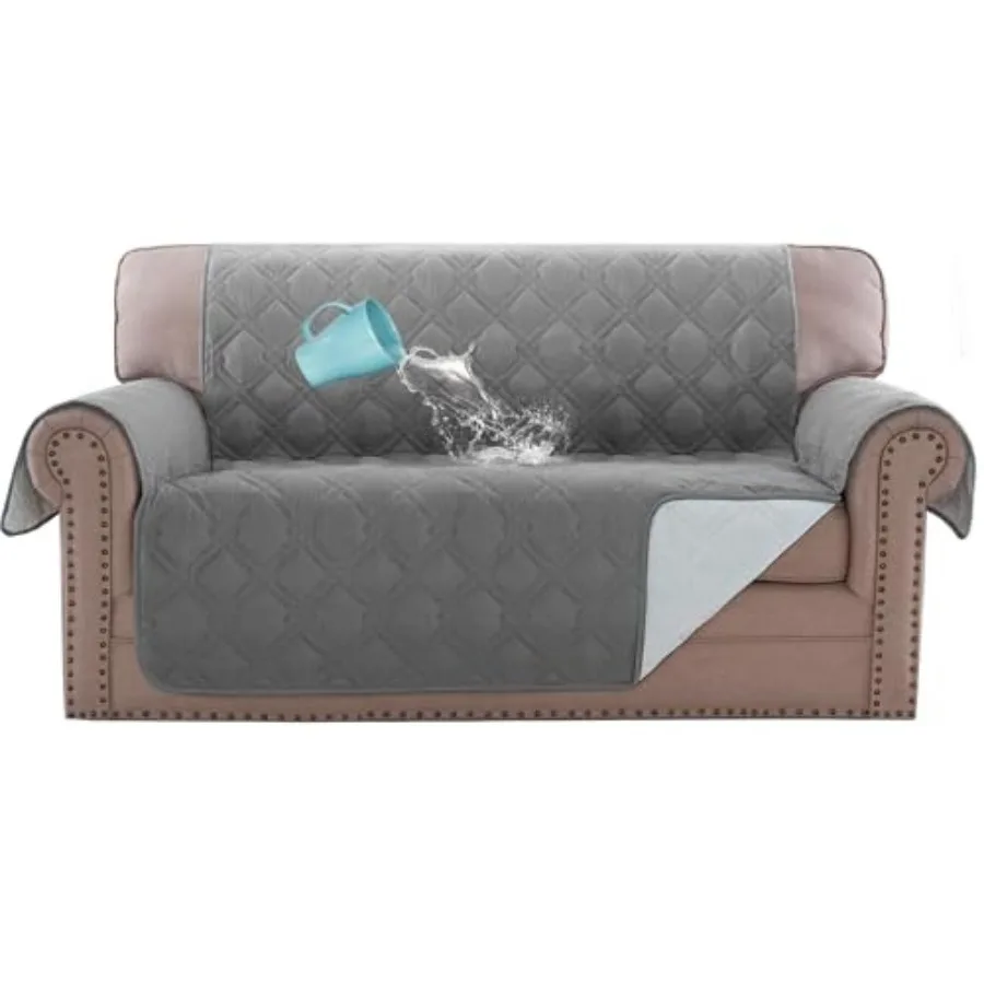 

Covers for 2 Cushion Couch Cover for Dogs 100% Waterproof Furniture Protector Cover with Elastic Straps for Pet Cat