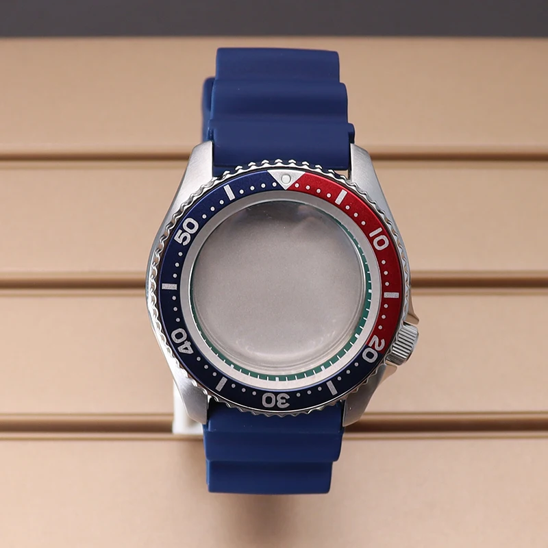 Caja de reloj para hombre de 42,5mm, correa de goma, cristal de zafiro para Mod Skx007 Seiko NH35 NH36/38, movimiento automático, esfera de 28,5mm, 20ATM