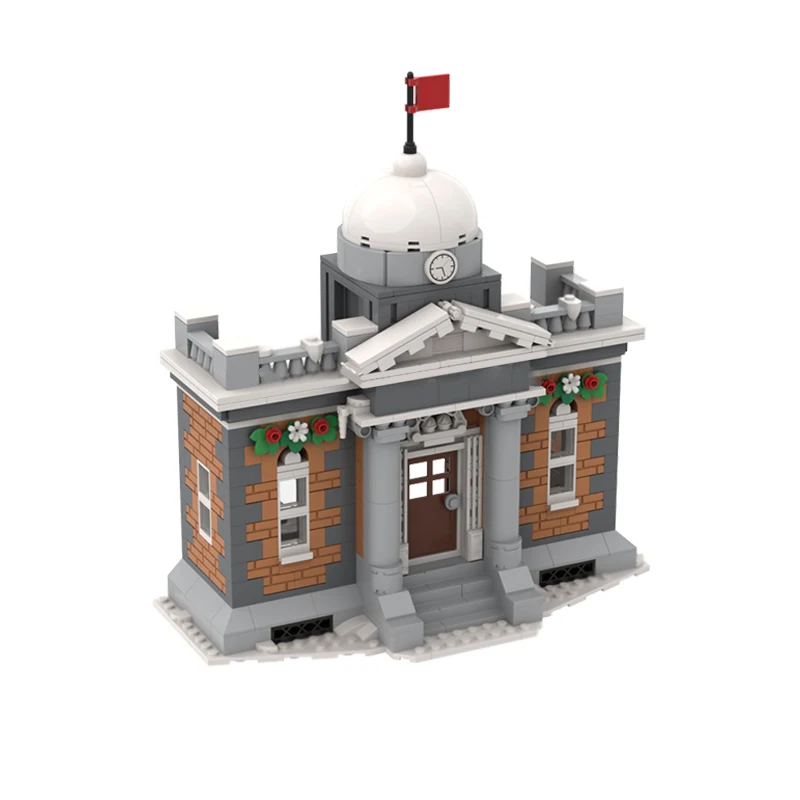 مدينة شارع عرض نموذج MOC قوالب بناء المنطقة الحضرية بنك الشتاء وحدات التكنولوجيا الهدايا عطلة تجميع ألعاب أطفال البدلة #2