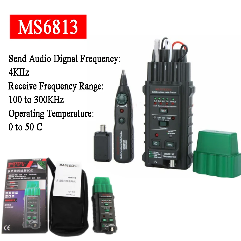 MASTECH MS6813 Network Cable Telephone Line Tester Detector Transmitter RJ45