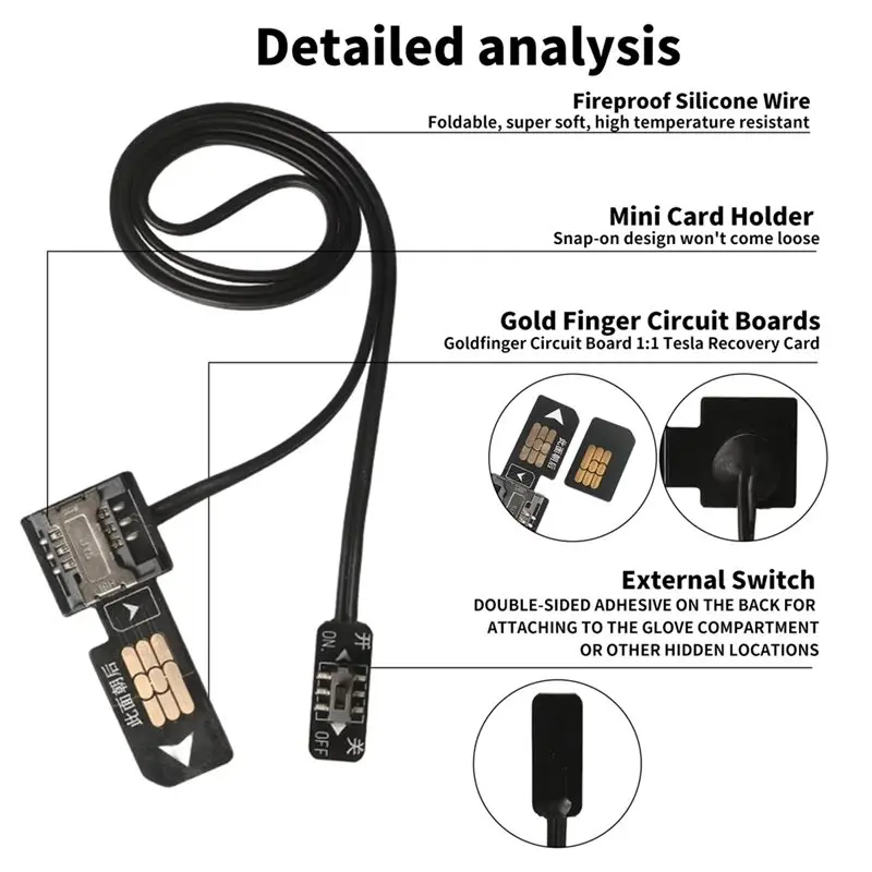 External SIM Card Extension Cable For Tesla Modely/For Model 3 Positioning Closer SIM Card Controller,Signal Access Adapter