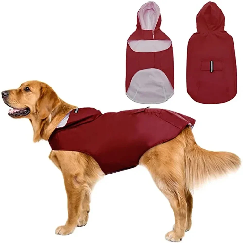 

Dogs Waterproof Clothes Pet Raincoat with Reflective Strip Cat Hooded Jacket Raincoat Pet Outdoor Supplies