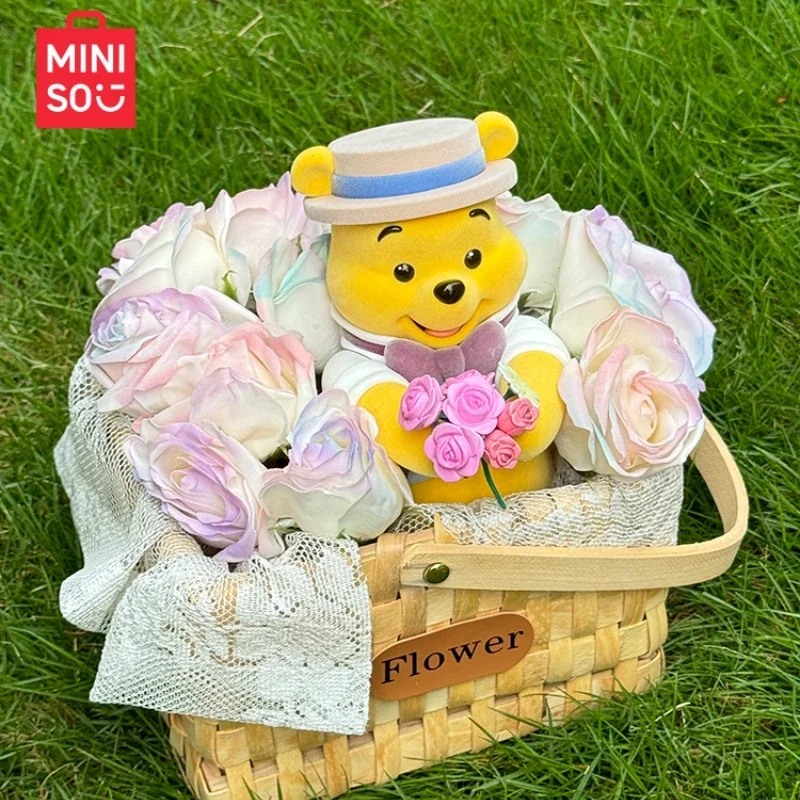 

Original Miniso Winnie The Pooh Love Confession Figure Kawaii Winnie Model Collection Statue Action Figurine Desk Ornament Toys