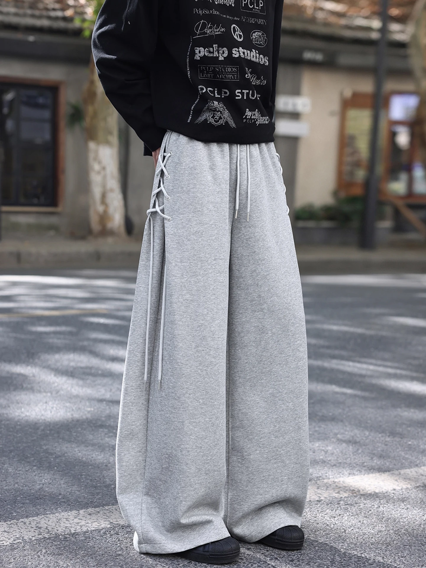 American Design Side Tie Casual Pants Men Women Autumn Winter High End Cleanfit Drapey Straight Leg Pants Comfortable Soft