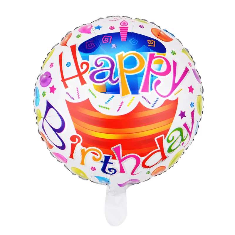 50pcs 18inch English Happy Birthday Aluminum Foil Balloons Birthday Decoration Holiday Party Decoration Balloon Children\'s Toy