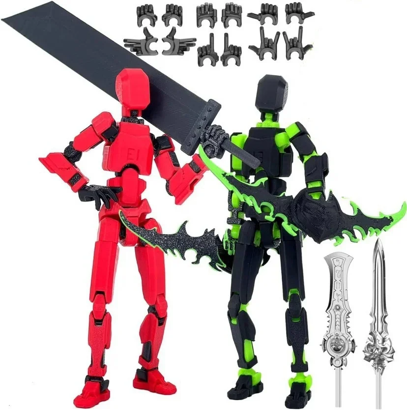 2pcs/set Lucky 13 Figure Dummy 3D Printed Movable Shapeshift Robot Action Figuras DIY Mannequin Decompression Toys Boy Gifts