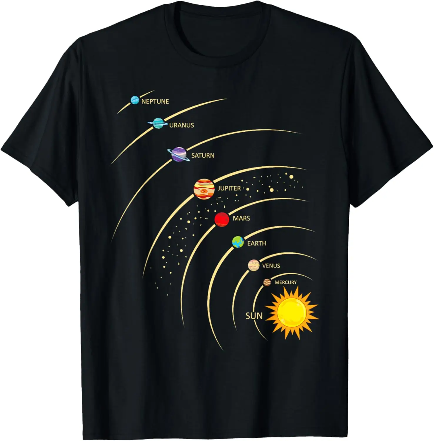 Solar System Shirt Planets & Orbit Educational Astrology Tee T-Shirt