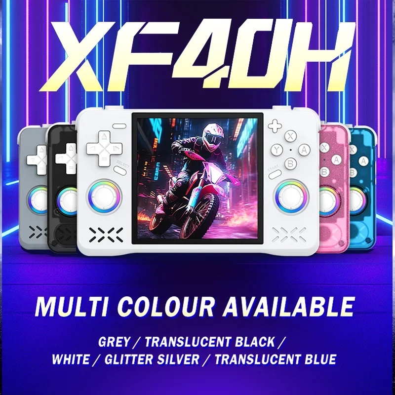 FLLAPT 20000+games XF40H Open Source Handheld Game Console Dual Joystick 4inch iPS Screen Game Machine 64GB 128GB Supports WiFi