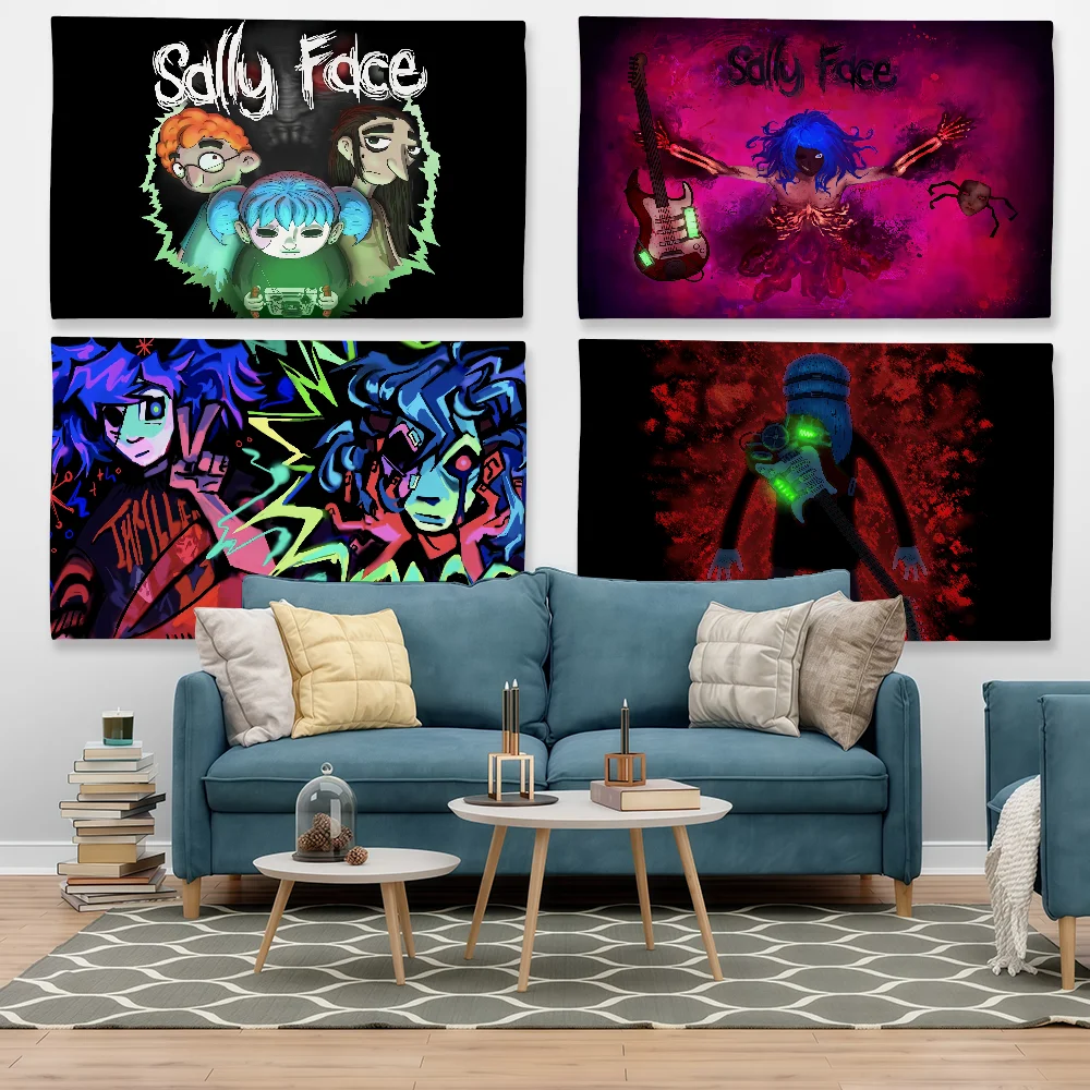 Game S-Sally Face Flag Tapestry Outdoor Party Bedroom Living Room Dormitory Decorative Themed Wall Hanging Banner Gift