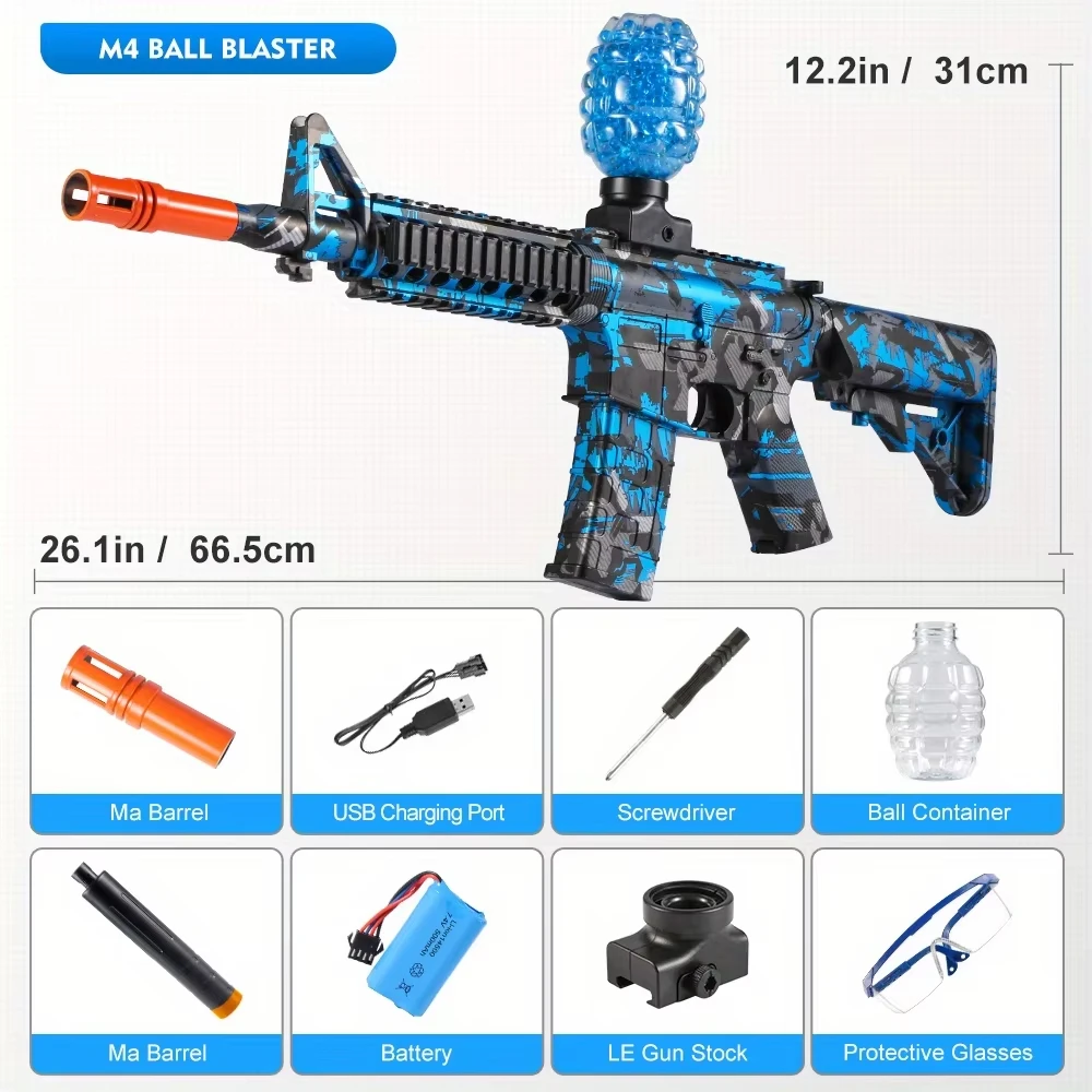 نسخة ملونة جديدة من لعبة الناسف الكروي M4 الكهربائية، بطارية قابلة لإعادة الشحن صديقة للبيئة، لعبة Cs خارجية أوتوماتيكية بالكامل