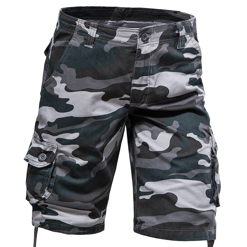 Mens Camo Shorts Men Camouflage Overalls Loose Casual Outdoor Sports Half Pants Side Pocket Cotton Comfortable Shorts