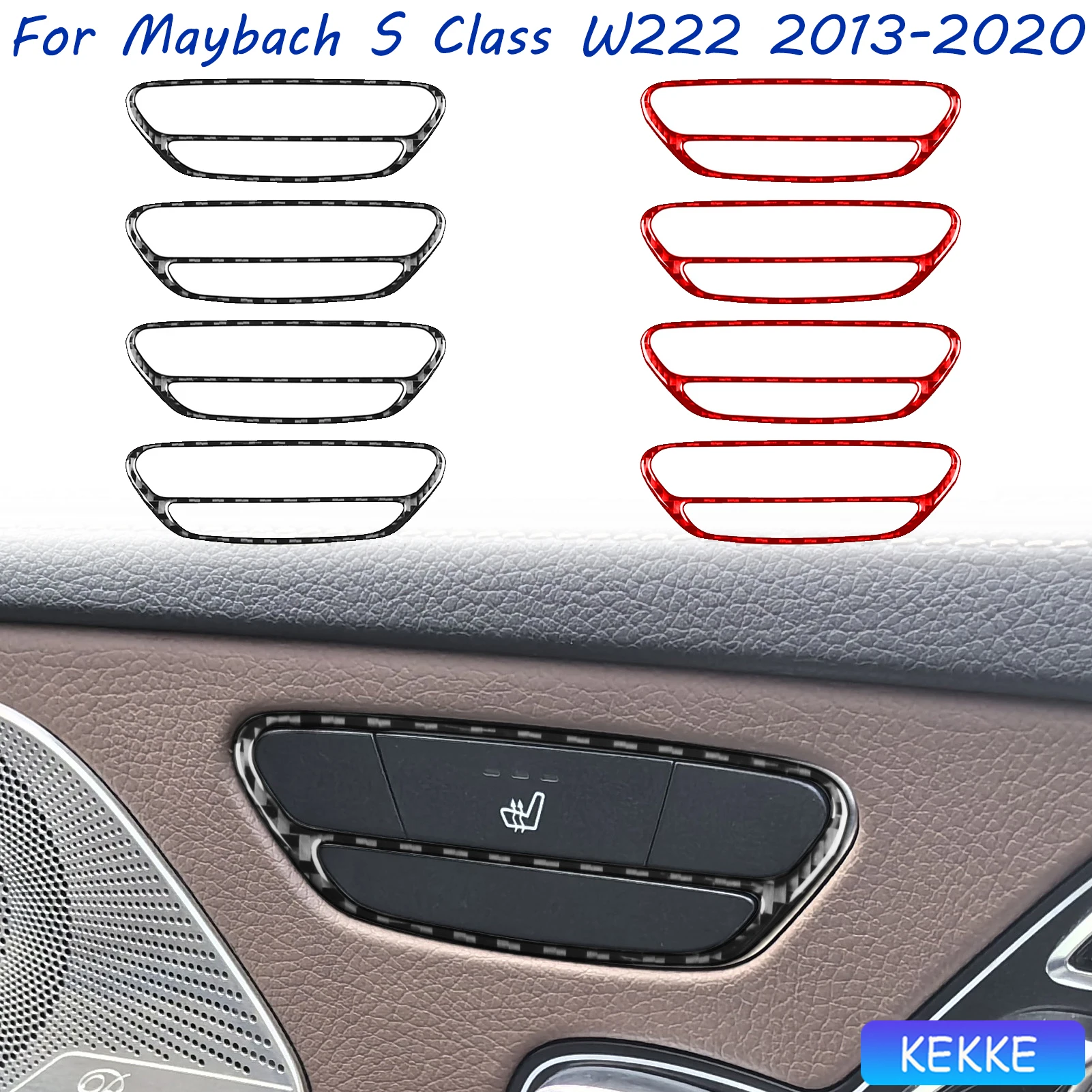 

For Mercedes Benz Maybach S Class W222 2013-2020 Seat Heating Frame Carbon Fiber Decorative Car Accessory Sticker