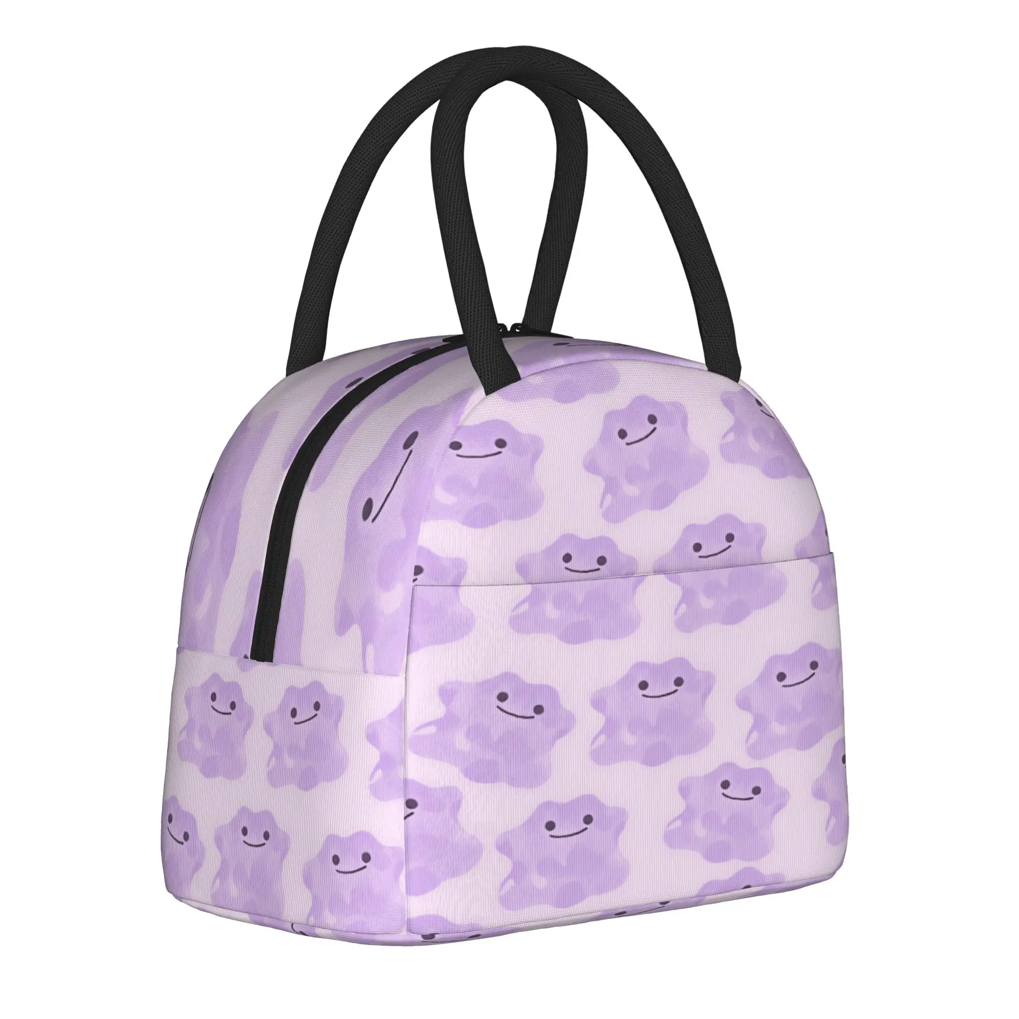 

Ditto Lunch Bag Pokemon Character Fashion Lunch Box For Unisex Travel Portable Cooler Bag Oxford Print Tote Food Bags