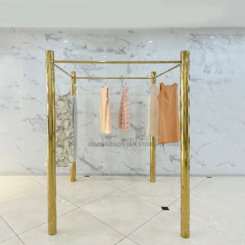 

customized.Bridal Shop Display Custom Metal Garment Rack Retail Long Dress Gowns Display Rack Heavy Duty Clothes Stand Store