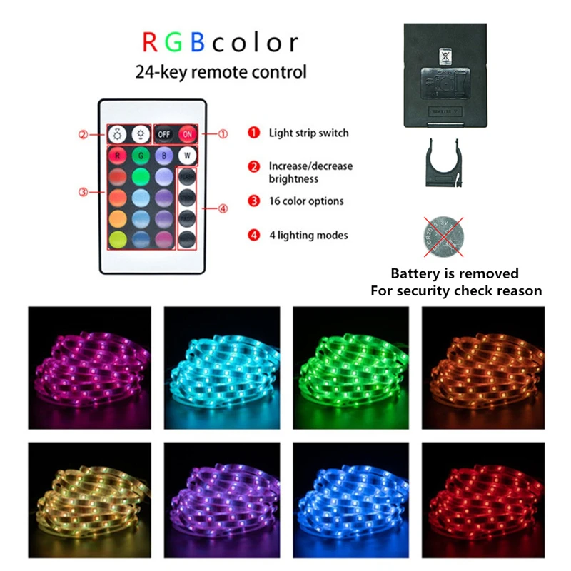 3Keys/24Keys/44Keys RGB 5050 светодиодные полосы света инфракрасный контроль 5V USB светодиодные ленты изменения цвета лампы для ТВ подсветка украшения комнаты