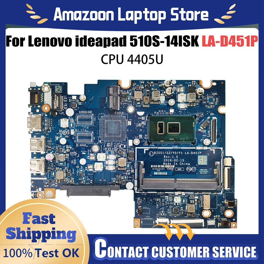 

For Lenovo Ideapad 510-14ISK Motherboard LA-D451P 5B20L45883 5B20L45886 i3 i5 i7 10th Gen GPU 2G Mainboard 510S-14ISK 310S-14ISK