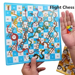 Wholesale 1Set Children Snake Ladder Plastic Flight Chess Set Portable Board Game Funny Family Party Games Toys for Kids