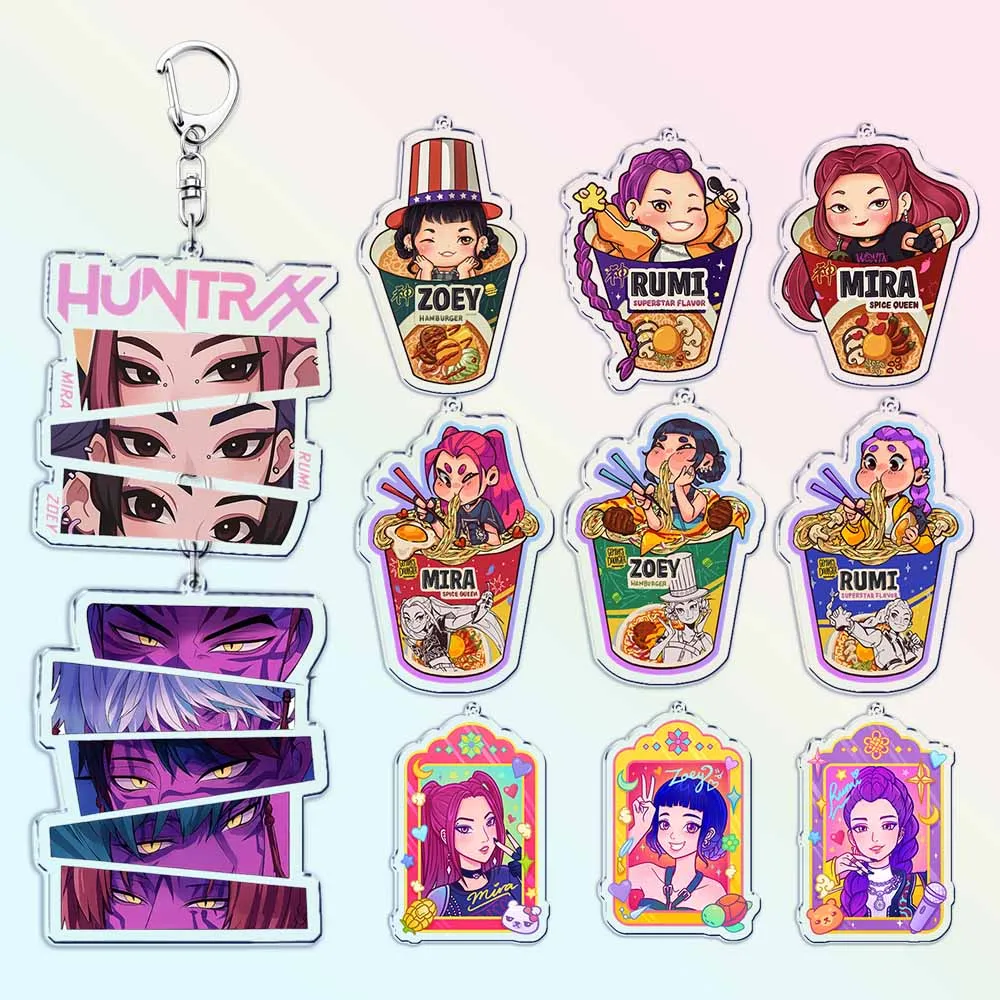 Kpop شيطان الصيادين المفاتيح للإكسسوارات هنتركس ساجا بنين رومي زوي جينو ديربي النمر Keyrings سلسلة مفاتيح مجوهرات المشجعين الهدايا