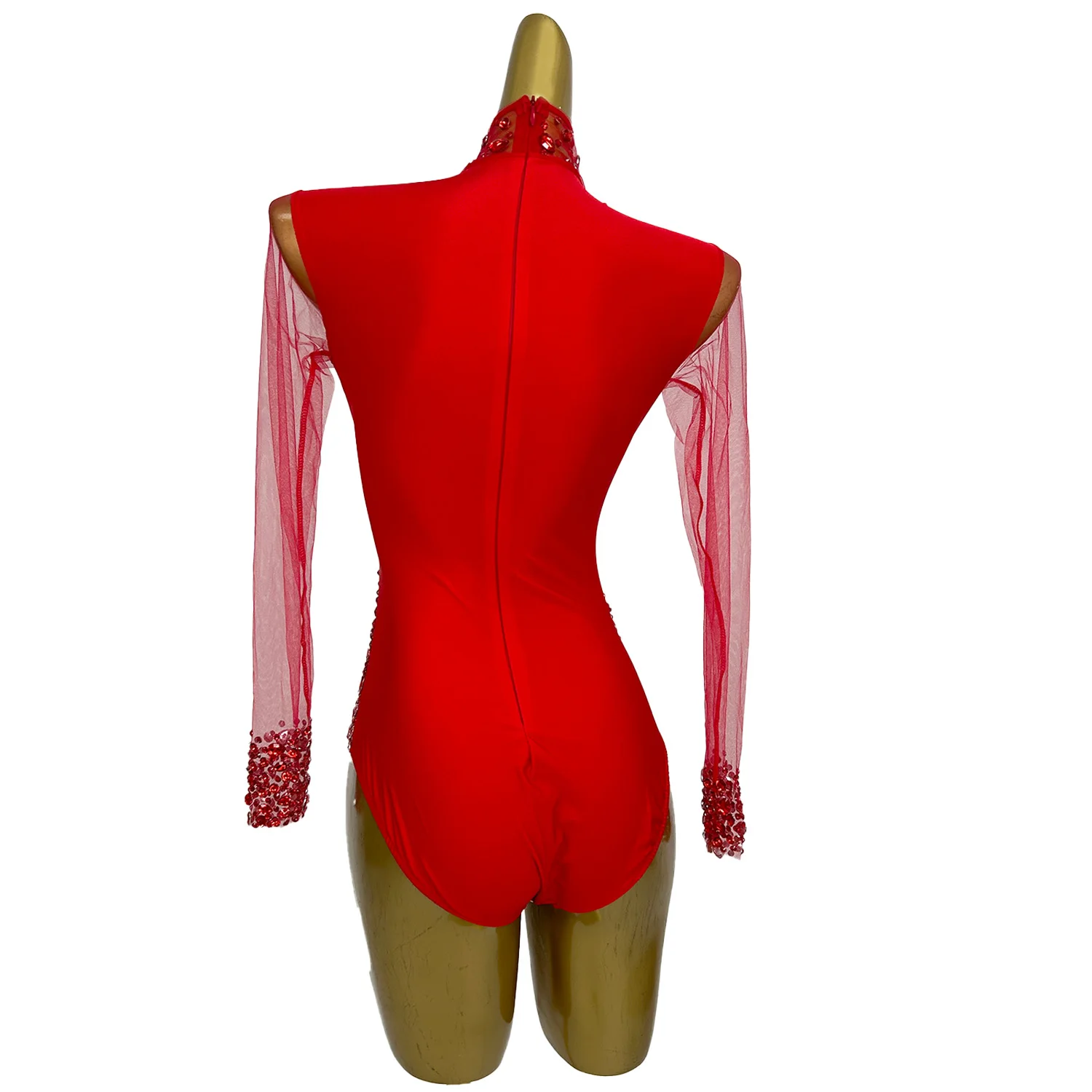Sparkly Rhinestones Bodysuit Sexy Mesh Dance Costume Performance Leotard Women Nightclub Outfit Dancer Stage Wear Wangshazuan