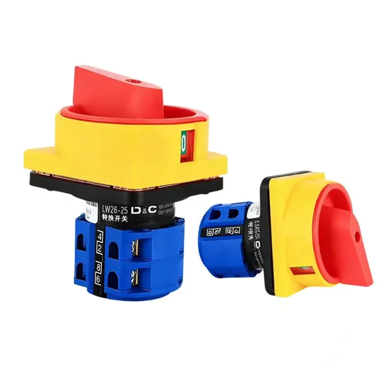 LW26-20/2GS 20A 25A 4 أقطاب مفتاح نقل الكاميرا الدوارة، 2 موضع مفتاح التحول ON-OFF مع قفل 8 محطات المفتاح الرئيسي #6