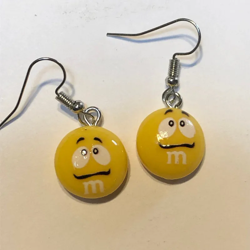 Pendientes de resina Kawaii Smile M para mujer, abalorios de Chocolate de color caramelo, regalo de joyería de lujo, accesorios de moda