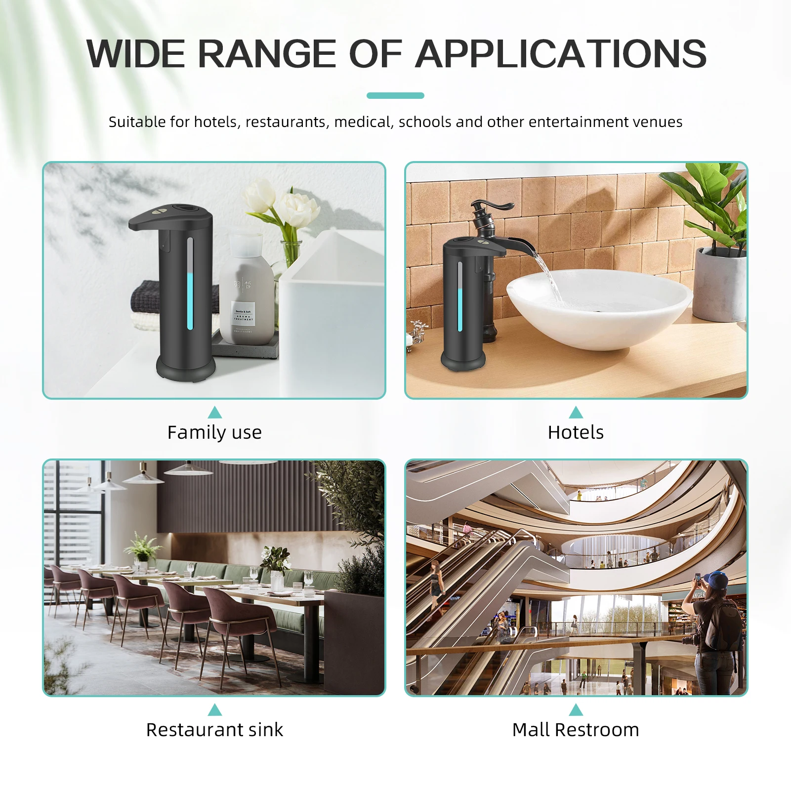 Electric Induction Soaps Dispenser Large Capacity Liquid Soaps Container For Toilet