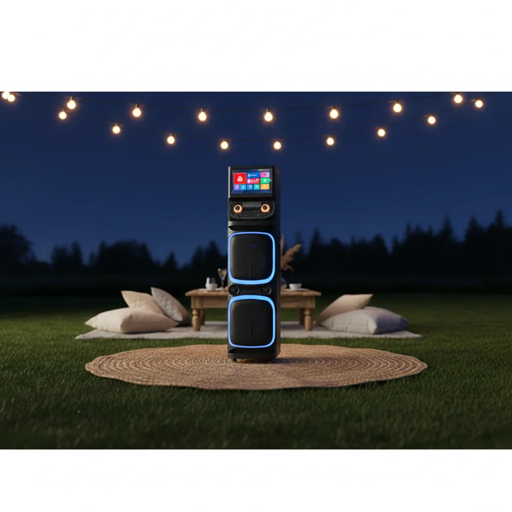 Touch Screen Wi-Fi Speaker With RGB LED Lights For 5.0 Android System Party Trolley Speaker For Computer & Mobile Phone