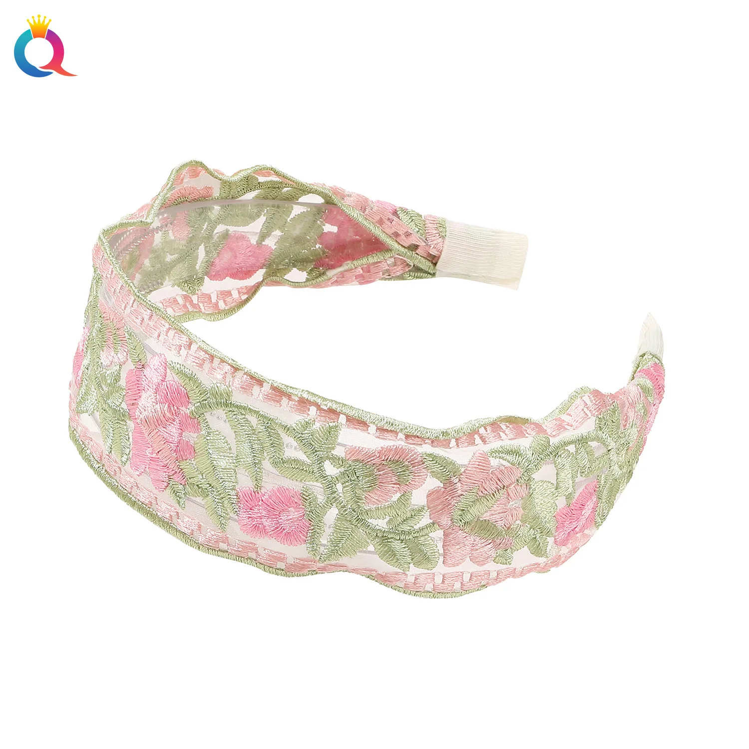 New Chinese mesh embroidery hair bands ethnic style temperament high skull top hair bands advanced sense of hair accessories