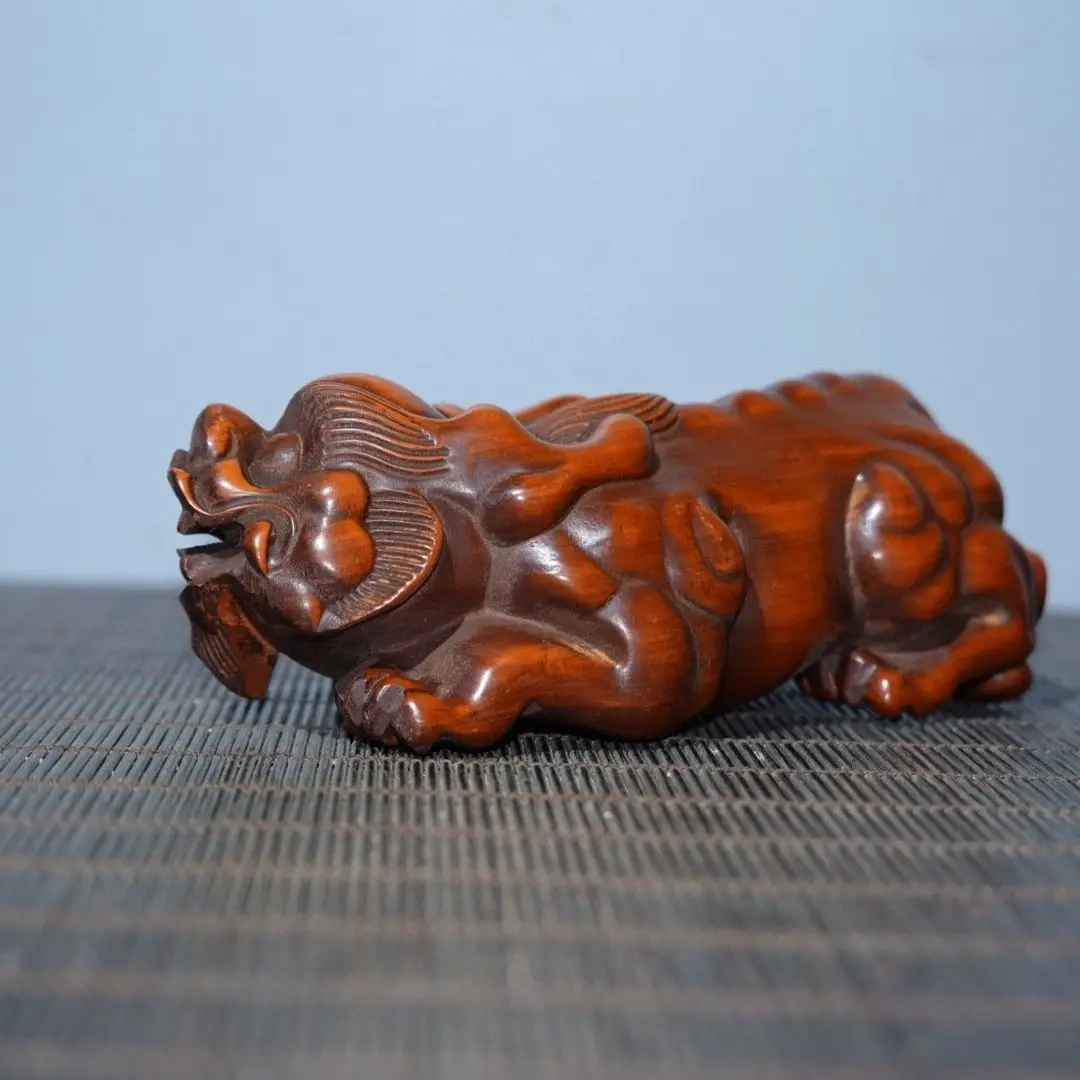 

Резная деревянная статуэтка Пи Сю ручной работы, настольное украшение, декор для дома, поделка, украшение для чайной церемонии